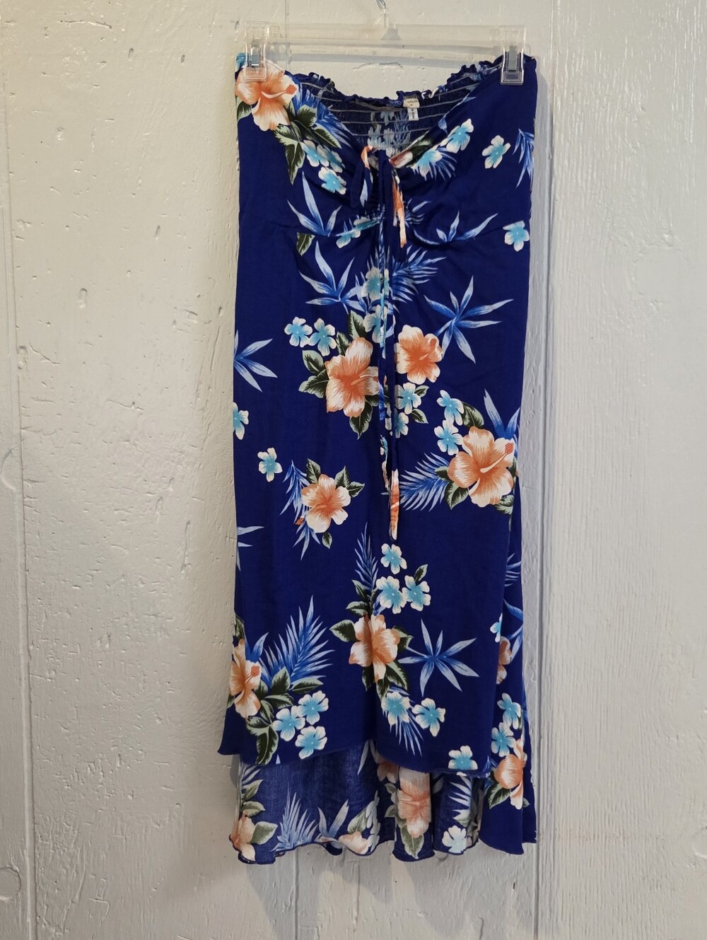 Vintage Hawaii Women’s Blue Tropical Floral Swim Cover-Up Dress